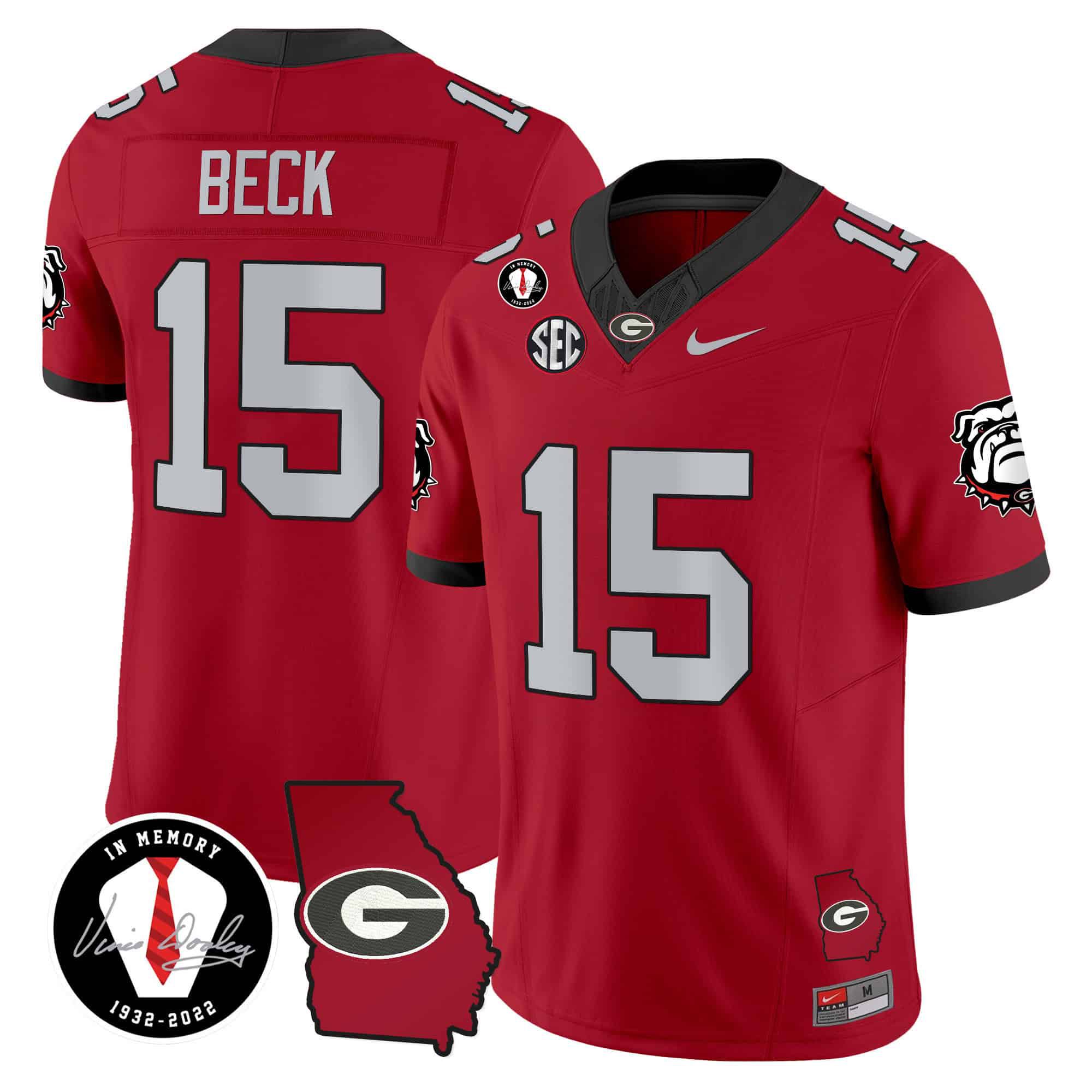 Men Georgia Bulldogs #15 Beck Red 2024 Nike Vapor NCAA Jersey->indianapolis colts->NFL Jersey